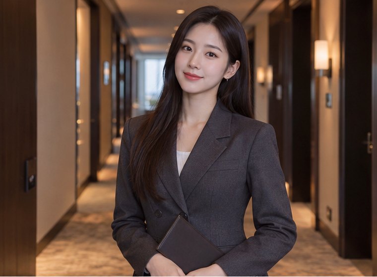 인계동 다정건강 회복 관리 안내 카드의 서로 다른 20대 성인 한국 여성 모델